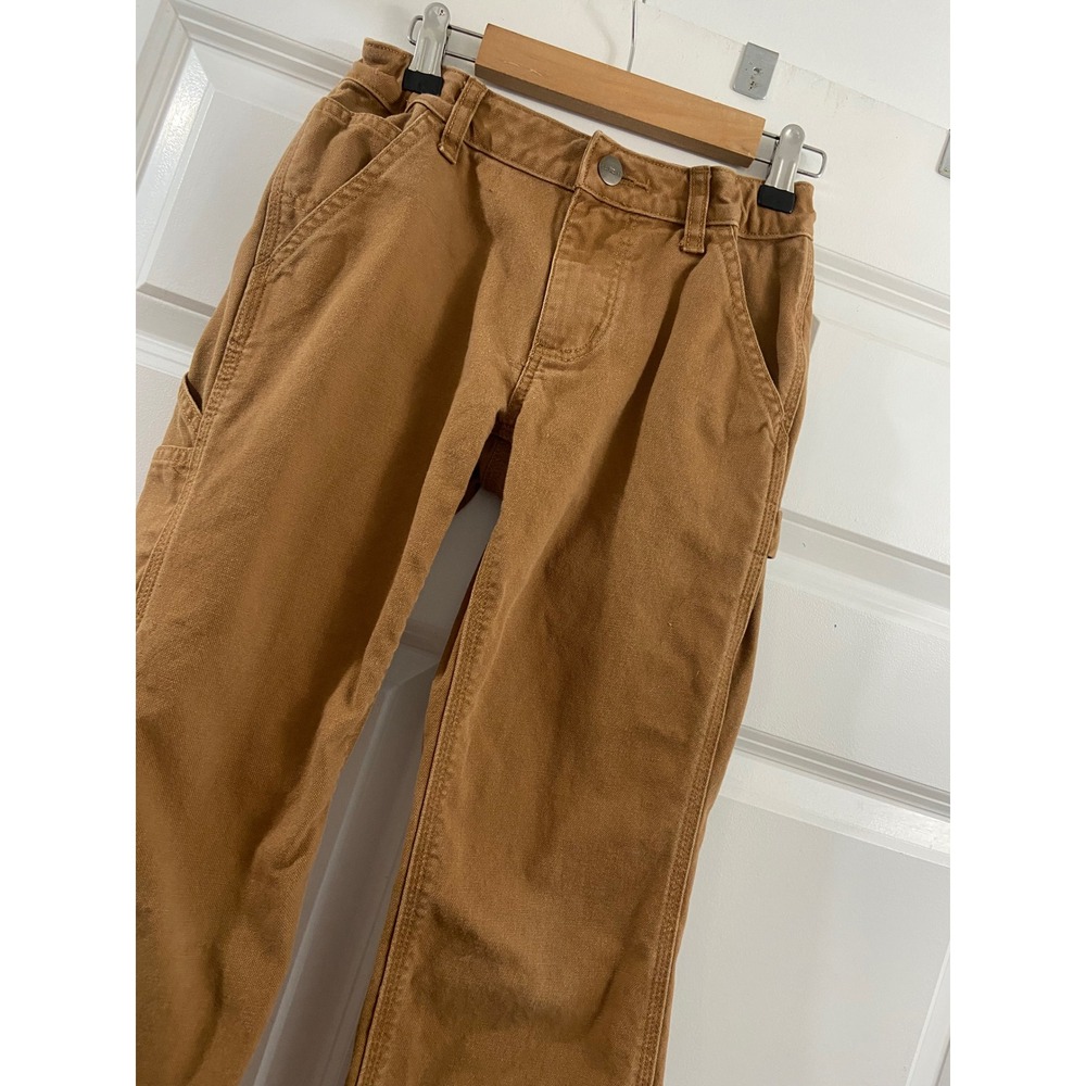 Carhartt Kids Brown Canvas Carpenter Work Pants Dungarees BN8311-B Size 8